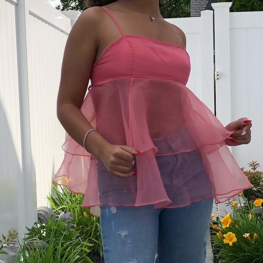Y2K Cropped pink top from Urban Outfitters
